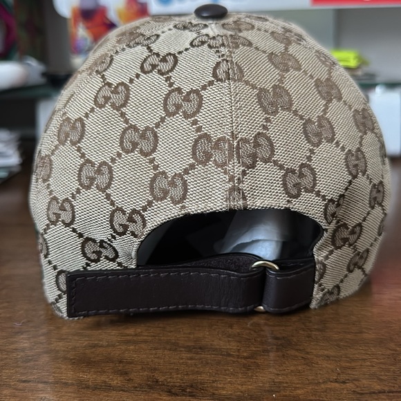 GUCCI :ORIGINAL GG CANVAS BASEBALL HAT WITH WEB - Picture 3 of 11